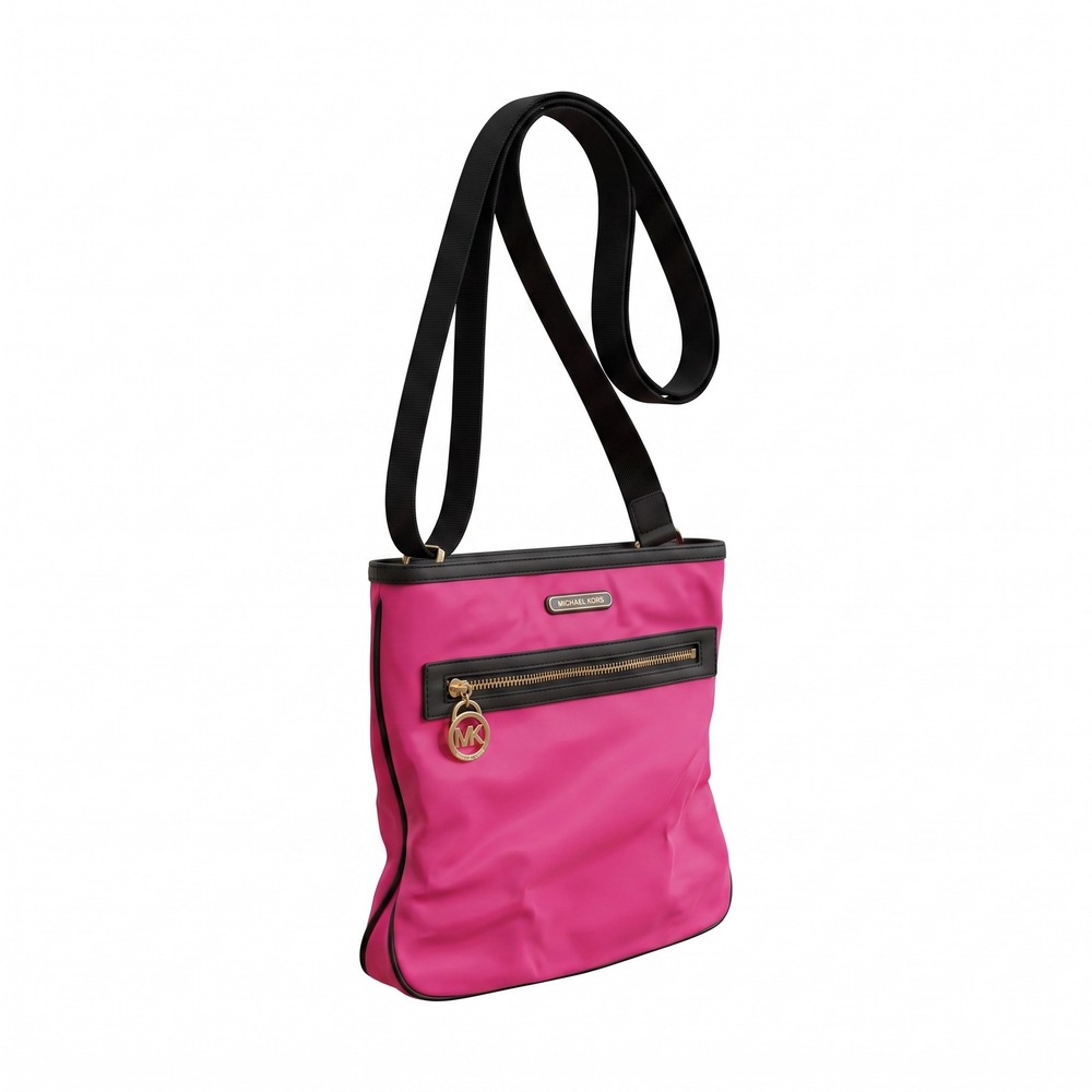 Michael Kors Crossbody Bag Small Pink Nylon Gold Hardware Barbiecore Sporty